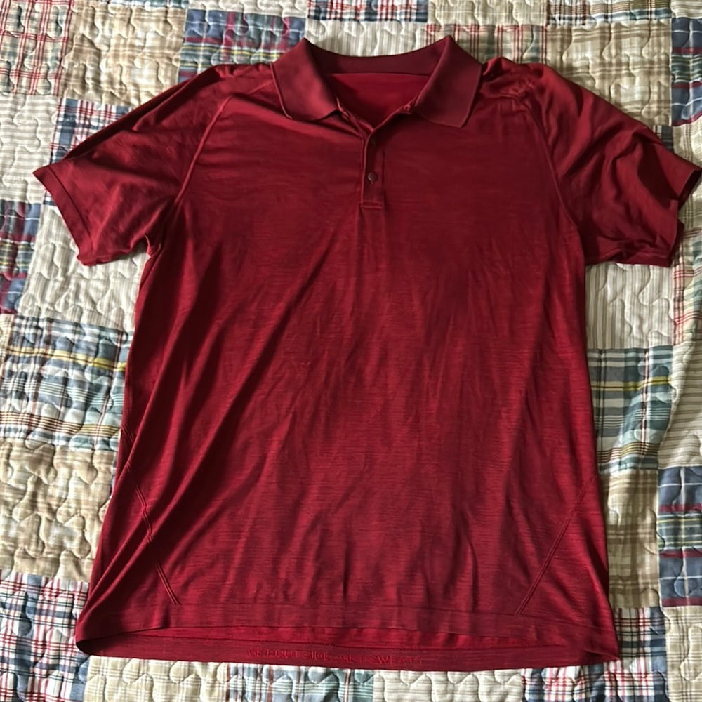 Lululemon Athletica Red Metal Tech Vent Polo